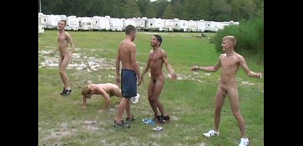  Six boys work out naked under coach’s supervision